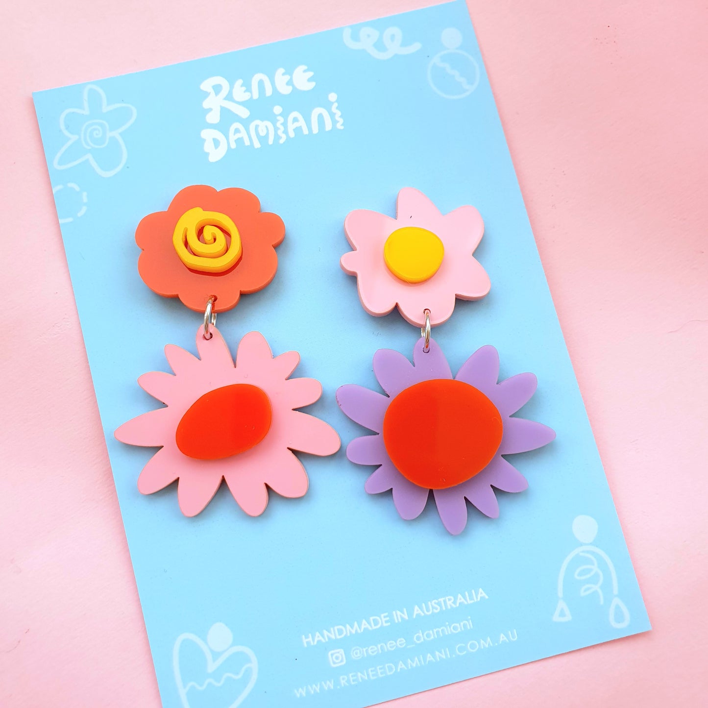 Fancy Floral drop studs