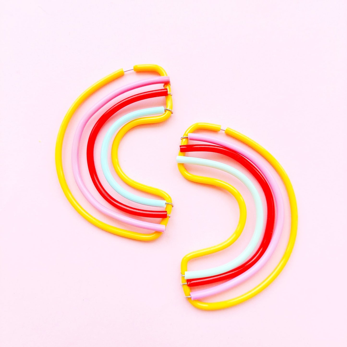 Rainbow earrings stud hoops