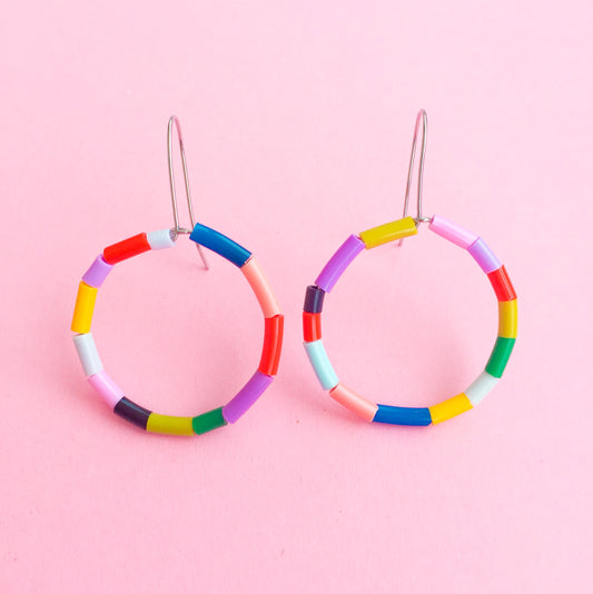 Fruit loop macaroni earrings